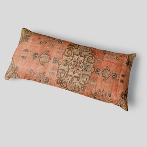 Vintage Turkish Kilim Pillow Cover, Oriental Rug Design, Chenille Fabric imagen 10