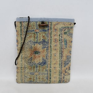 Kilim Bag, Turkish Bag, Handmade Rug Bag, Women Casual Kilim Bag, Travel Bag, Beach Bag, 12x14 inches, Hygienic Bag, Vintage Bag, 117