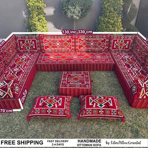 Traditional Floor Seating, Kilim Pillow, Ottoman Sofa, Sectional Sofa, Moroccan Pouf, Living Room Sofa, Floor Cushion, Modular Sofa, 8&quot;