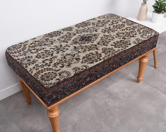 Ottomane Bank, Kilim Bank, Polsterbank, Eingangsbank, Vintage Bank, Rustikale Bank, Bauernhaus Bank, Schlafzimmerbank, Holzbank,