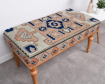 Accent Bench, Balcony Bench, Window Seat Bench, Dressing Table Bench, Handmade Bench, Ottoman Bench, Kilim Bench, Upholstered Bench,