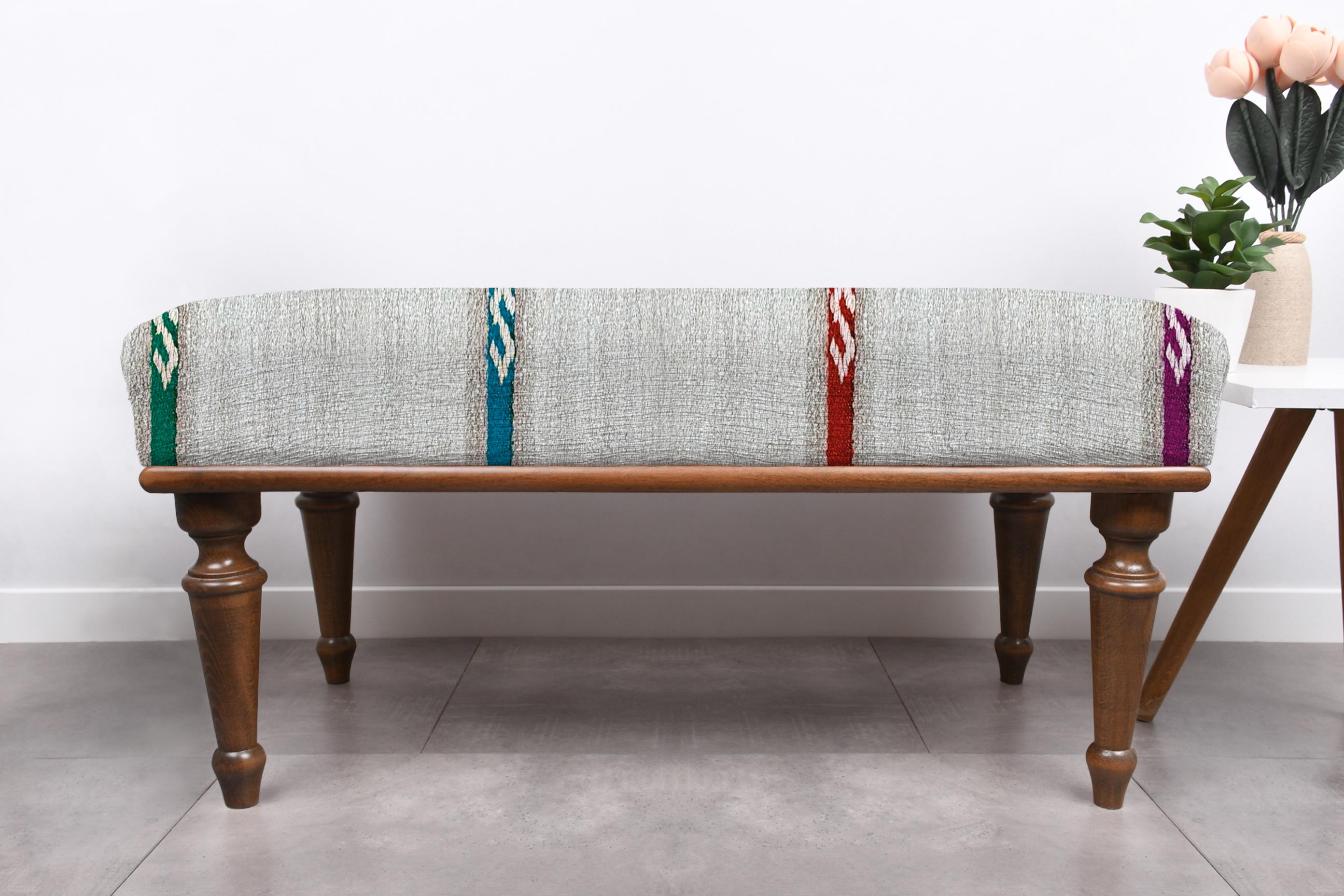 Wooden Side Table, Cushion Bench, Coffee Table, Turkish Rug Bench, Home ...