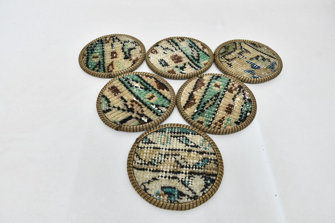 Table Rug Coasters Tea Pad, Beer Coaster, Rug Coaster, Beige Coaster, Rug Coaster, Hand ...