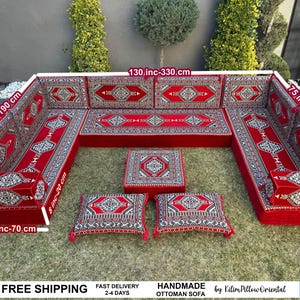 Sofa, Floor Sofa, Floor cushion, Arabic Sofa, Ottoman Sofa, Traditional Floor Cushion, Sark Kosesi, Couch Pillow, Turkish Kilim Pillow image 3