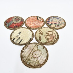 Rug Coaster, Kilim Coaster, Kitchen Decor, Red Pad, Rug Pad, Traditional Pad, Woven Pad, Washable Coaster, Circle Pad, Coffee Coaster,