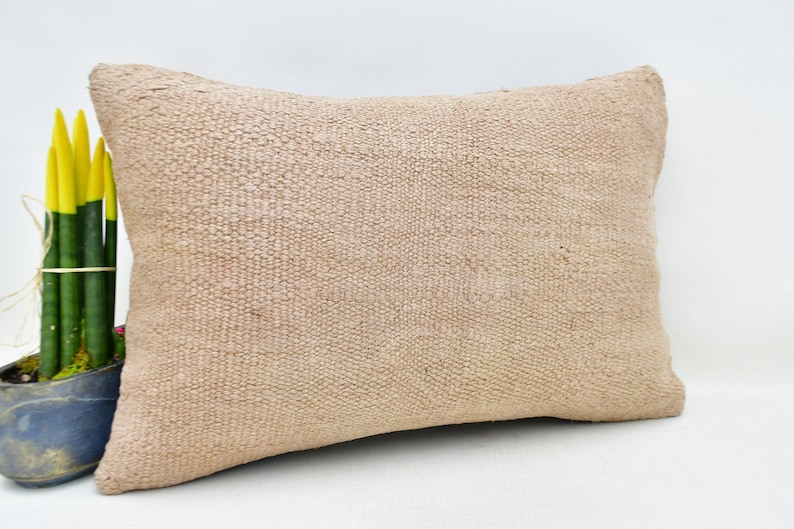 Hemp Pillow Lumbar Pillow Kilim Pillow Wool Pillow Pillows Handmade Pillow Cover Throw Pillow Outdoor No 3001 16x24 pillow cover