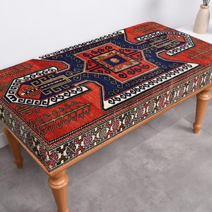 Sitting Bench, Walnut Bench Seat, Bench For Bedroom, Turkish Rug Bench, Minimalist Bench, Space Saving, Living Room Bench, Dining Bench,