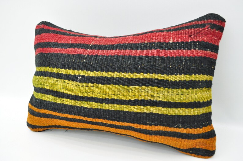 Kilim Pillow 12x20 Lumbar Pillow Multicolor Etsy