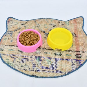 Cat Pad, Cat Lover Gift Mat, Water Pad, Blue Pad, Rug Pad, Cat Design Pad, Stylish Mat, Animal Mat, Non Slip Mat, Tribal Pad,