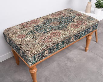 Kilim Bank, Polsterbank, Eingangsbank, Vintage Bank, Rustikale Bank, Bauernhaus Bank, Schlafzimmerbank, Holzbank, Boho Bank,