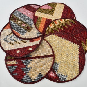 Table, Rug Supla, Dining Supla Accessory, Red Supla, Patterned Supla, Stylish Carpet Decor Underplate, Woven Supla, Tribal Underplate,