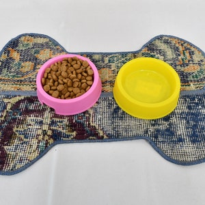 Pet Supplies, Dog Mat, Feeding Pad, Blue Pad, Rug Pad, Non Slip Pad, Pet Gift Pad, Woven Pad, Bone Design Pad, Tribal Pad,