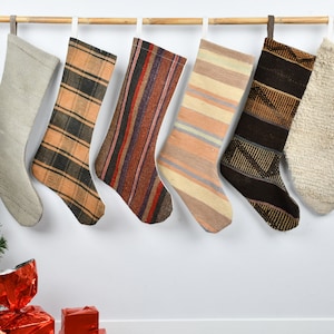 Holiday Stocking, Personalized Gift, Candy Stockings, Wall Hanging Socks, Santa Claus Gifts, Ornament Stockings, Handwoven Stocking,