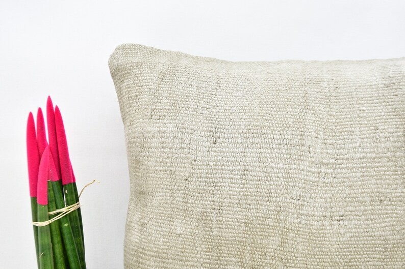 Sofa Kilim Pillow Throw Pillow No 4880 18x18 Pillow Cover Natural Plain Pillow Square Pillow Home Decor Pillow 18x18 Kilim Pillow