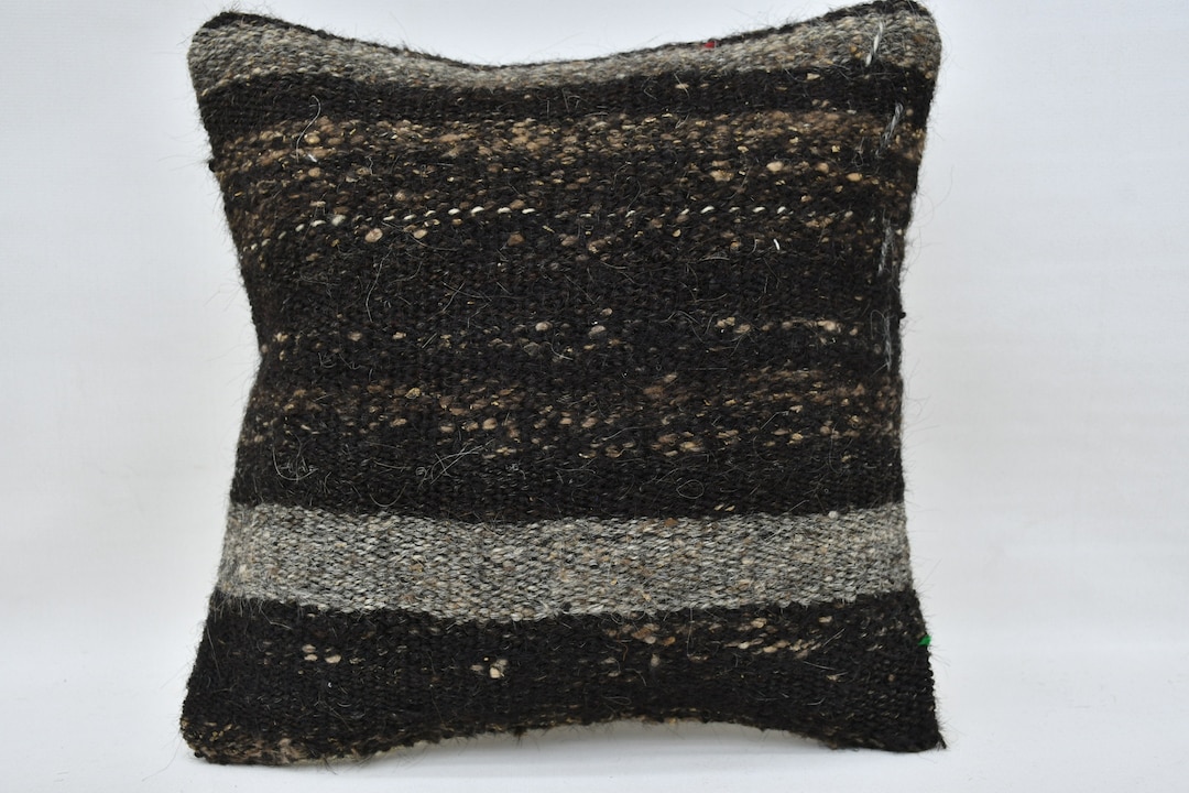 Antique Pillows, Kilim Pillow Cases, Personalized Gift, 12x12 Brown