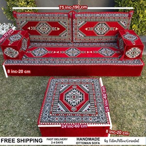 Sofa, Floor Sofa, Floor cushion, Arabic Sofa, Ottoman Sofa, Traditional Floor Cushion, Sark Kosesi, Couch Pillow, Turkish Kilim Pillow image 5
