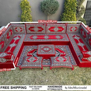 Sofa, Floor Sofa, Floor cushion, Arabic Sofa, Ottoman Sofa, Traditional Floor Cushion, Sark Kosesi, Couch Pillow, Turkish Kilim Pillow image 2