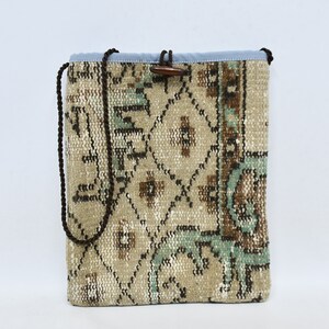 Kilim Bag, Woman Kilim Bag, Handmade Rug Bag, Best Gift For Her, Woven Bag, 12x14 inches, Vintage Bag, Hygienic Bag, Washable Bag, 3