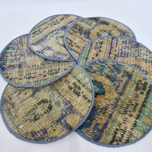 Rustic Rug Supla, Kilim Supla, Mouse Pad, Service Rug Placemat, Set Of Six, 10&quot;x10&quot; Kitchen Decor, Dining Accesory, Handmade Rug Supla, 82
