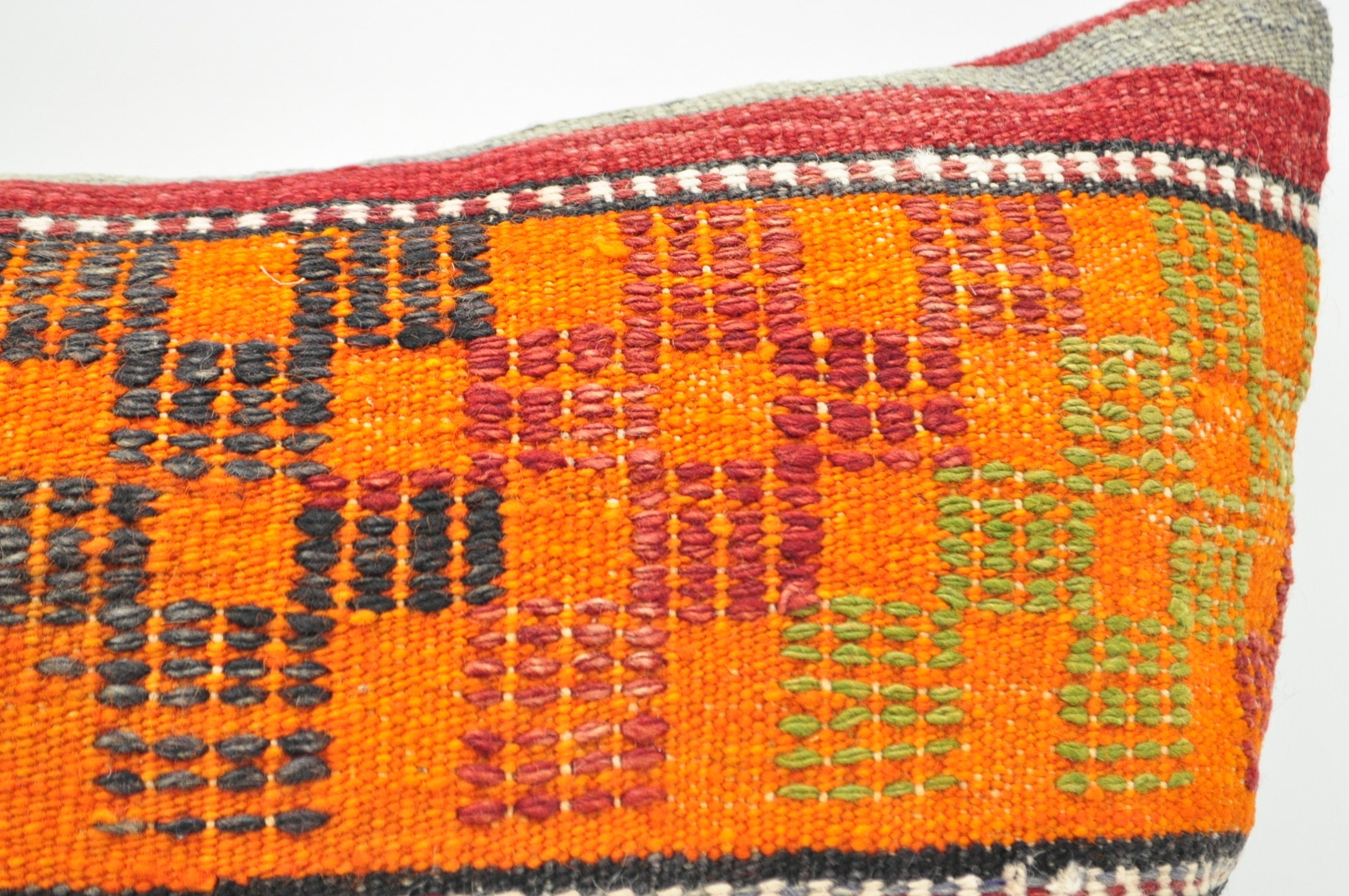 Kilim Pillow Turkish Kilim Pillow Orange Patterned Kilim Etsy