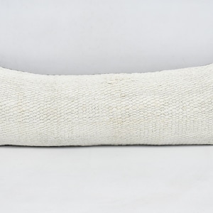Designer Pillows, Kilim Pillow Covers, Kilim Pillow Cover, 12x36 White Cushion Case, Hemp Pillow Case, Bright Cushion, Rug Cushion,   953