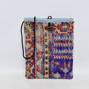 Handmade Rug Bag, Best Gift For Her, Woven Bag, Makeup Bag, Shoulder Kilim Bag, 12x14 inches, Washable Bag, Traditional Bag, Chic Bag,