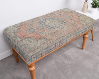 Entryway Bench, Home Decor, Upholstered Bench, Scandinavian Decor, Ottoman Bench, Handmade Bench, Hallway Bench, Rustic Bench, Wood Bench,