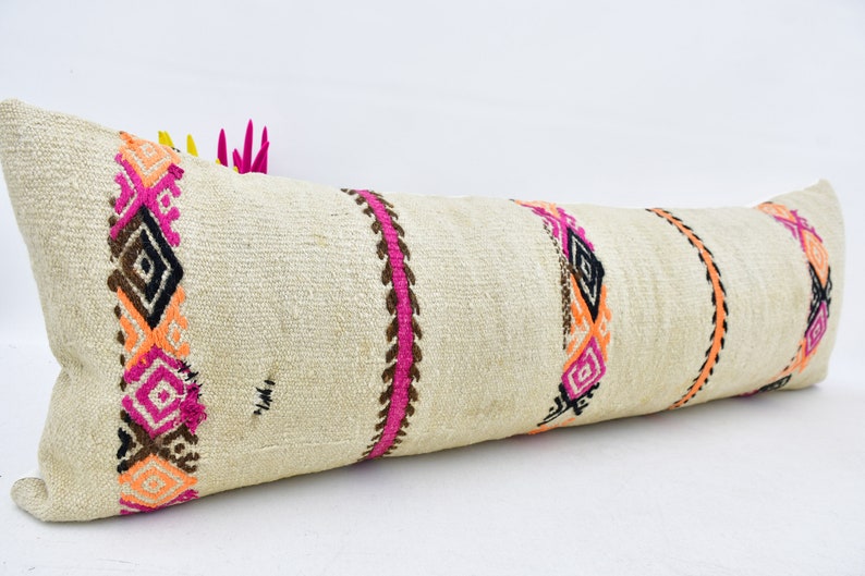 16x48 Cushion Pillow Bohemian Pillow 731 Hemp Pillow Kilim Pillow Boho Decor Pillow Lumbar Pillow,Home Gift Pillow,Home Decor Pillow
