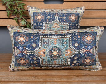 Turkish Kilim Pillow Cover, Vintage Colorful Pillow, Oriental Rug Design, Chenille Fabric