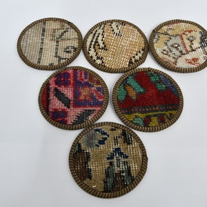 Rug Coaster, Coffee Cup Pad, Kitchen Decor, Red Pad, Rug Pad, Gift Coaster, Unique Pad, Circle Pad, Wholesale Coaster, Tribal Pad,