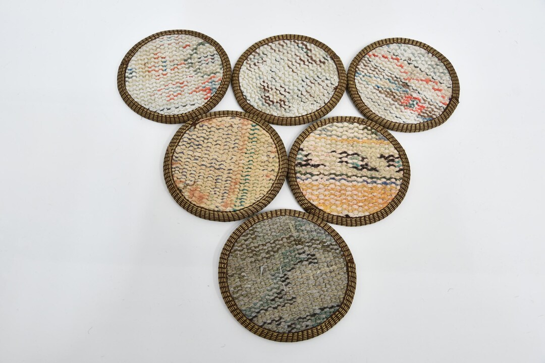 Table Rug Coasters Rug Coaster, Beer Coaster, Set of Six, White Pad, Rug Pad, Table Pad ...