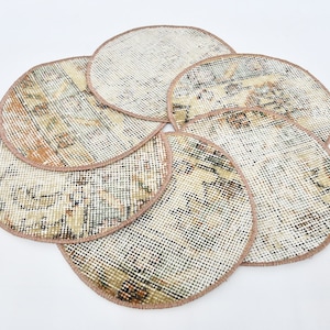Dinnerware Sets, Kilim Supla, Service Rug Placemat, Set Of Six, 10&quot;x10&quot; Table Decor, Dining Accesory, Handmade Rug Supla, Mouse Pad, 30