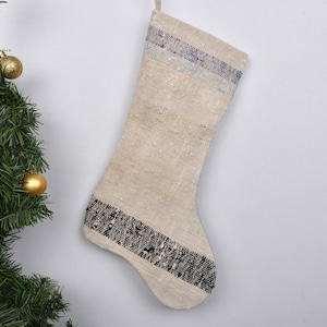 Handmade Christmas Stocking, Rustic Kilim Stocking, Vintage Decor, Custom Family Stocking