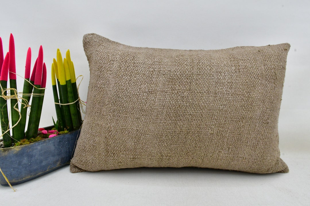 Antique Pillows, Kilim Pillow Cover, Home Decor Pillow, 16x24 Brown