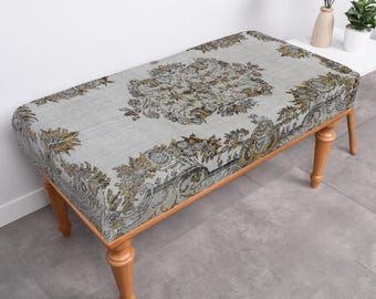 Upholstered Bench, Ottoman Bench, Modern Bench, Wooden Bench, End Of Bed Bench, Handmade Furniture, Vanity Pouf Stool, Entryway Bench