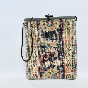 Kilim Bag, Turkish Bag, Handmade Rug Bag, Woman Kilim Bag, Handmade Rug Bag, Woven Bag, 12x14 inches Hygienic Bag, Rug Bag, Vintage Bag, 7