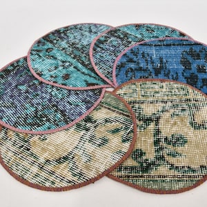 Kitchen Decor, Table, Dining Accessory, Blue Placemat, Rug Pad, 10&quot;x10&quot; Underplate, Hand Crafted Coaster, Round Coaster, Mouse Placemat, 108