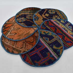 Kitchen Decor, Rug Supla, Coffee Cup Pad, Orange Pad, 10&quot;x10&quot; Rug Coaster, Washable Coaster, Table Decor Underplate, Rug Coaster, 116