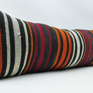 Designer Pillows, Kilim Pillow Cases, Throw Pillow Covers, 12x36 Memory Pillow Case, Striped Pillow Covers, Upcycled Throw Pillow Cover, 570