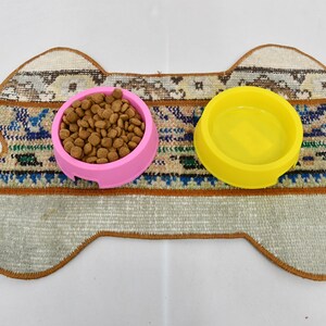 Water Pad, Bone Shabe Pad, Kilim Animal Pad, Blue Pad, Rug Pad, Stylish Mat, Water Bowl Mat, Bone Design Pad, Dog Bowl Stand Pad,