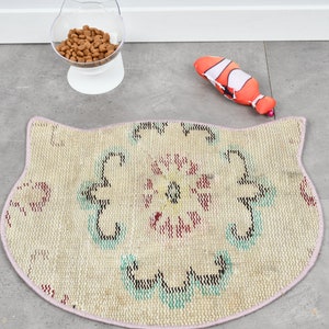 Custom Pad Mat, Best Pet Gifts, Custom Rug Peds, Beige Pad, Rug Pad, Decorative Cat Mat, Pet Lover Gift Pad, Vintage Rug Pet Pad,