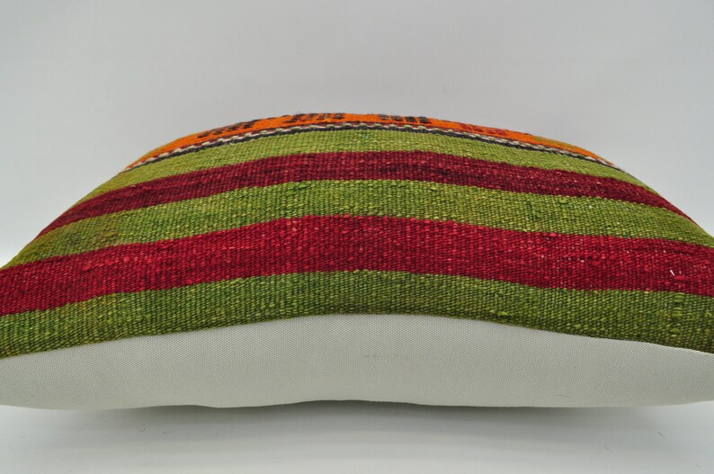 Kilim Pillow Turkish Kilim Pillow Orange Patterned Kilim Etsy