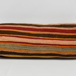 Personalized Gift, Kilim Pillows, 8x20 Orange Cushion, Cylindrical Pillow Covers, Mid Century Throw Pillow, Design Pillow Covers, 2593