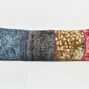 Throw Pillow, Home Decor Pillow, Turkish Pillow, Kilim Pillow, 12x36 Blue Case, Rug Pillow, Farmhouse Case, Indoor Pillow,  1033