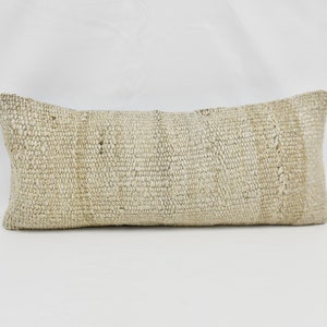 Body Pillow, Antique Pillows, Kilim Pillow, 16x36 Beige Cushion, Hemp Pillow, Pattern Throw Pillow, Nature Pillow, Funny Throw Pillow,   457