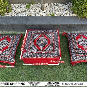 Floor sofa, Arabic seating, Moroccan sofa, U-shaped sofa, Sectional floor seating, Majlis seating, Floor cushions, Living room floor sofa, SET 7