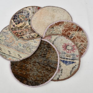 Table, Circle Supla, Best Supla, Beige Coaster, Rug Pad, Round Underplate, Housewarming Gift Placemat, Kilim Pad, Washable Underplate,
