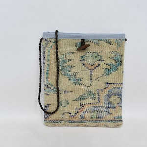 Kilim Bag, Turkish Bag, Anatolian Bag, Handmade Rug Bag, Travel Bag, Beach Bag, 12x14 inches  Hygienic Bag, Rug Bag, Vintage Bag, 115