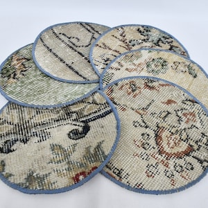 Rustic Rug Supla, Kilim Supla, Service Rug Placemat, Set Of Six, 10&quot;x10&quot; Table Decor, Dining Accesory, Handmade Rug Supla, Mouse Pad, 92