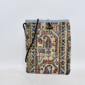 Kilim Bag, Turkish Bag, Handmade Rug Bag, Personalized Gift, Travel Bag, Beach Bag, 12x14 inches, Hygienic Bag, Rug Bag, Vintage Bag,